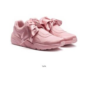 Puma Pink Satin Bow Sneakers